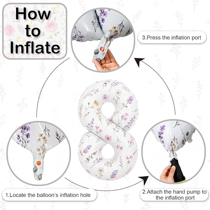 Wildflower Number 18 Balloon for 18th Flower Birthday Party Decorations | 40'' - Image 8