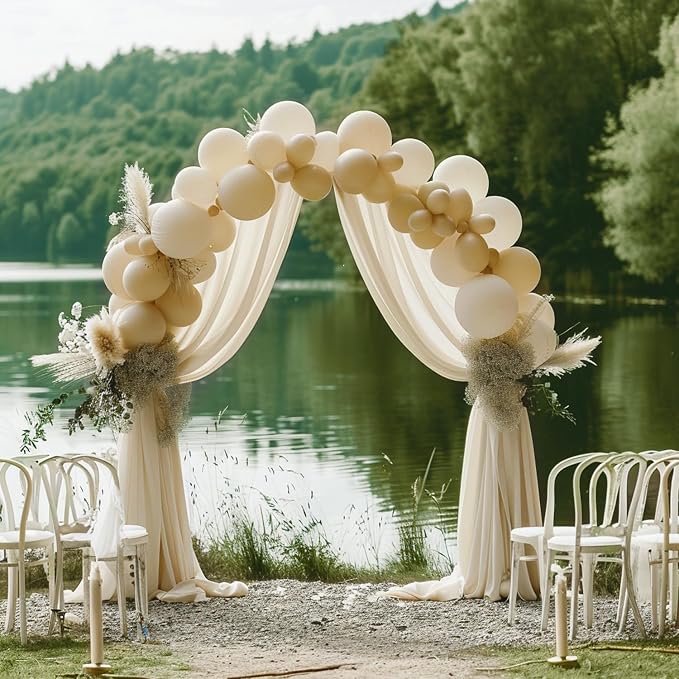 Wedding Arch Draping Fabric Backdrop Drapes 6 Panels, Champagne | 28.7"x20FT - Image 3