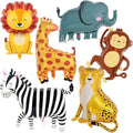6 Pcs Safari Balloons, Jungle Safari Animals Foil Balloons, Giant Zoo Animal by YOTHORN