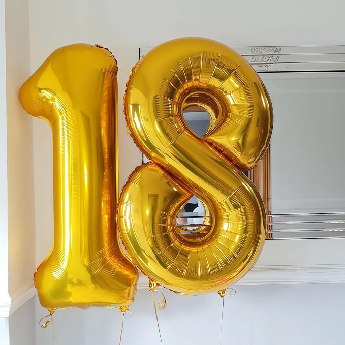 Gold 3 Balloon Number, 40 Inch Number 3 Balloon Large Gold 3 Foil Mylar Helium - Image 5