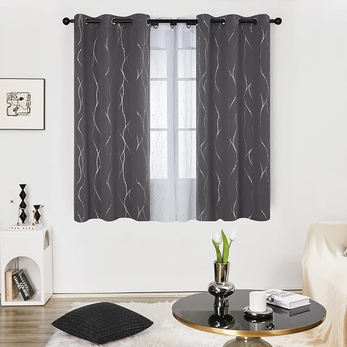 Deconovo Living Room Curtains 54 Inches Long, Thermal Insulated, Room Darkening - Image 2