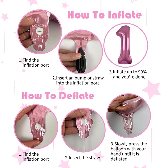Pink Number 5 Balloon 40 Inch, DIY Fashion Girl Stickers Custom Balloon | Hot - Image 7