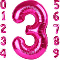 3 Balloon Number 40 Inch Hot Pink Balloons by Mluchee