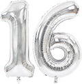 TONIFUL 40 Inch Silver Number 16 Balloons Large Foil 16th Birthday Decor | by TONIFUL