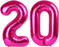 Hot Pink Jumbo Number 20 Balloon 40 Inch, Boy Girl 20 Birthday Supplies by Upgesy