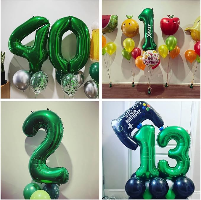 Number 30 Dark Green Balloons 40 Inch Giant Green 30 Numer Foil Helium Balloons - Image 4