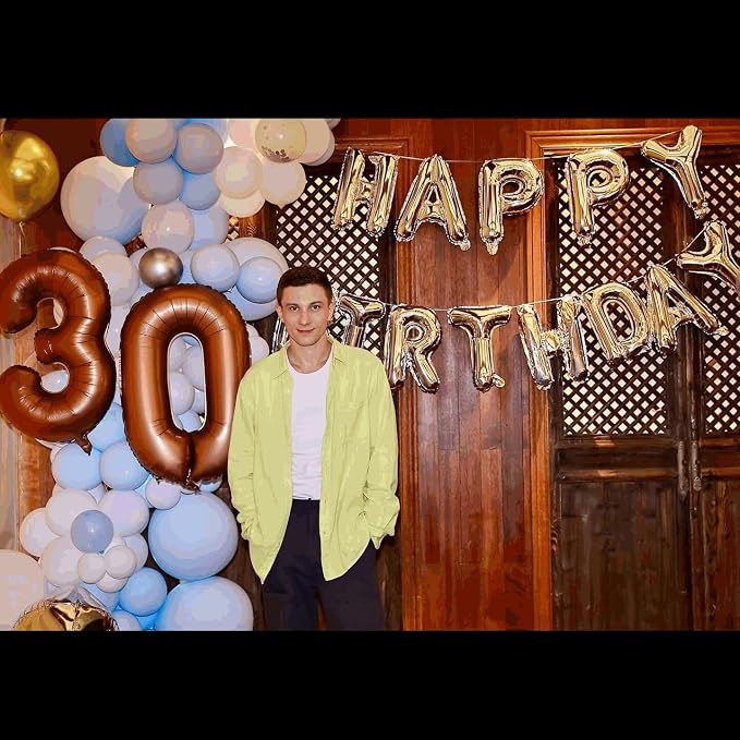 0 Balloon - Brown Birthday Number Balloons, 40 Inch Decorations Men Women | - Image 3