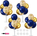 TONIFUL 4 Set Navy Blue Gold Balloons Stand Balloon Centerpieces by TONIFUL
