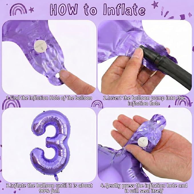 Purple Number 13 Balloon 40 Inch, Giant Metallic Foil Number 13 Balloons - Image 5
