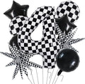 TONIFUL 4th Birthday Balloons Kit 40 Inch Checkered Number 4 Foil Balloon | by TONIFUL