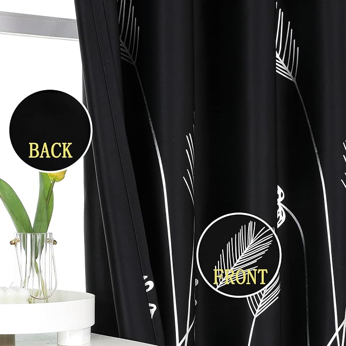 Blackout Curtains 84 Inch 2 Panels Room Divider Thermal Insulated Palm Tree - Image 3