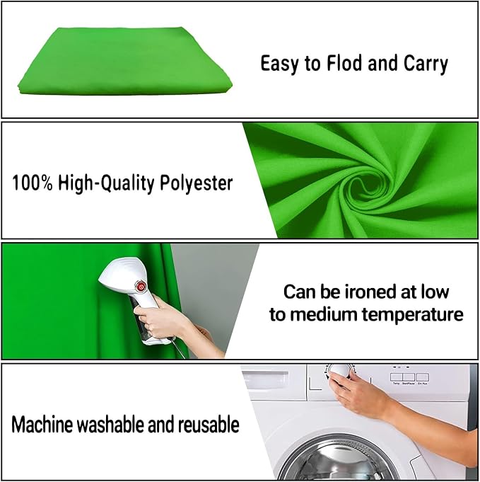 Green Screen Backdrop for Photoshoot, Fabric 10x20ft | Polyester Studio Photo - Image 7