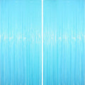 Voircoloria Pastel Blue Foil Fringe Backdrop Curtains, 2 Pack | Tinsel Streamers by Voircoloria