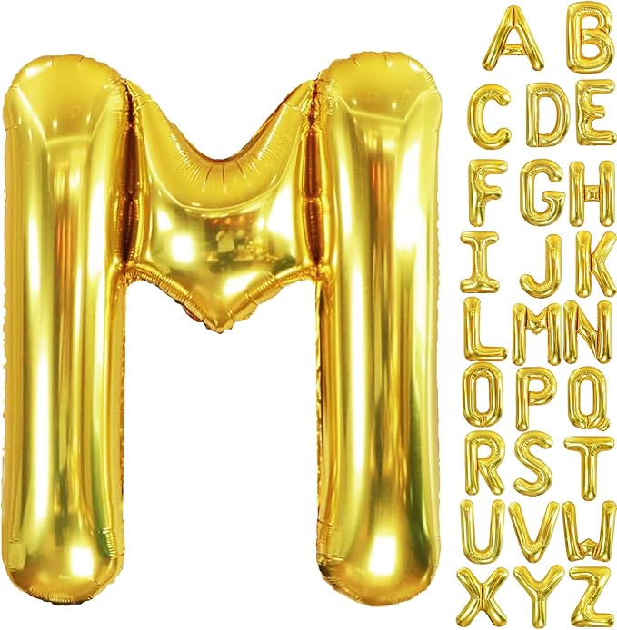 40 Inch Letter Foil Balloons Gold by Aeniaza