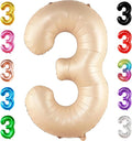 KatchOn Number 3 Balloon Caramel 40 Inch | Number Three Balloon, 3rd Birthday by KatchOn