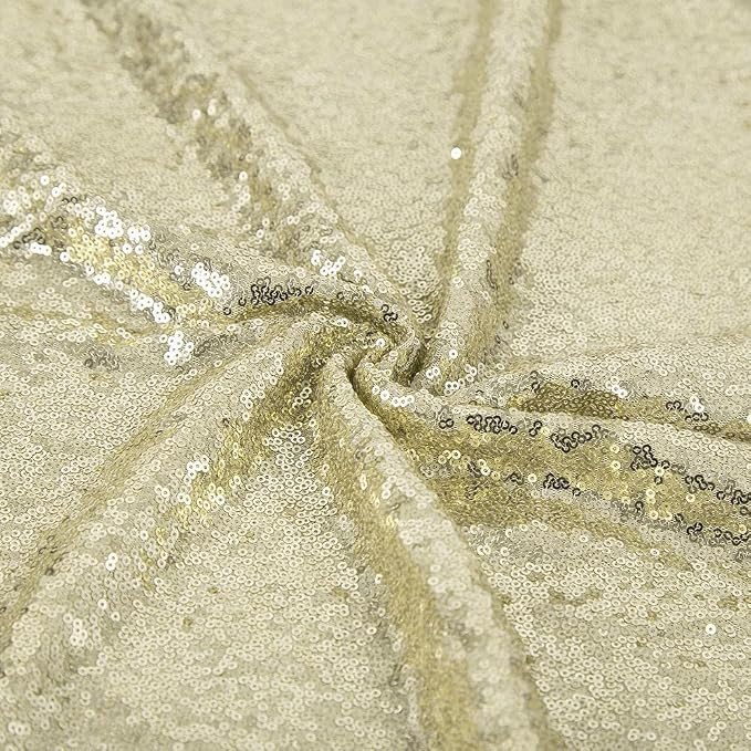 JYFLZQ Champagne Sequin Backdrop Curtains 7ft x 7ft 1 Panel Glitter Photo Booth - Image 4