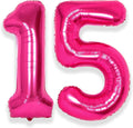 SUWEN 40 Inch Hot Pink Large 15 Number Balloons Big Foil Helium Number Balloons by SUWEN