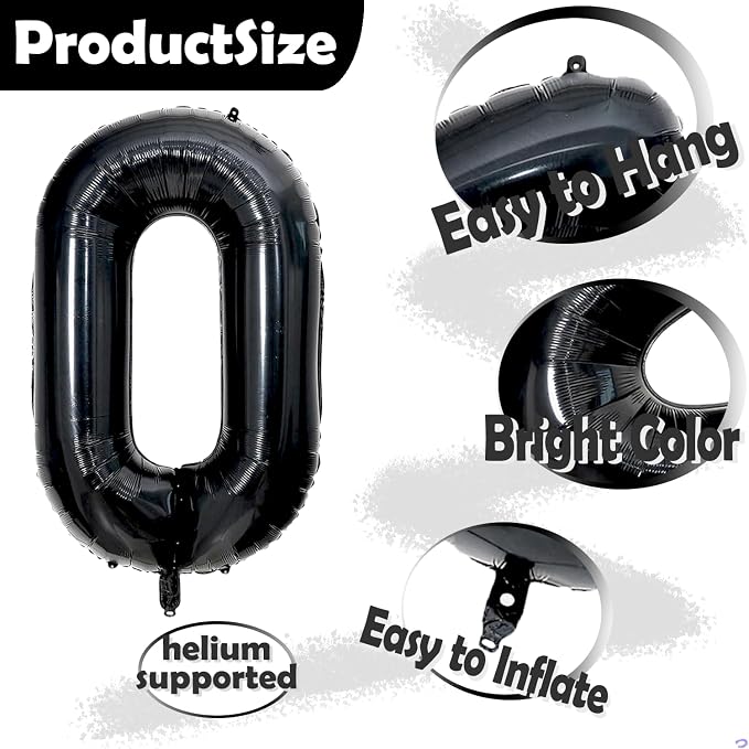 40 inch Large Black 14 Balloon Number - Image 3