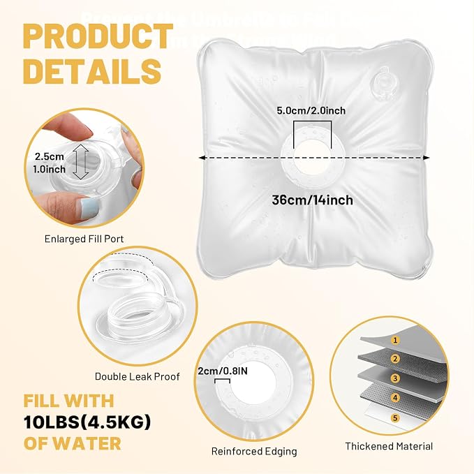 4 Pack Water Weight Bags for Balloon Column Stand and Balloon Arch | Upgraded - Image 4