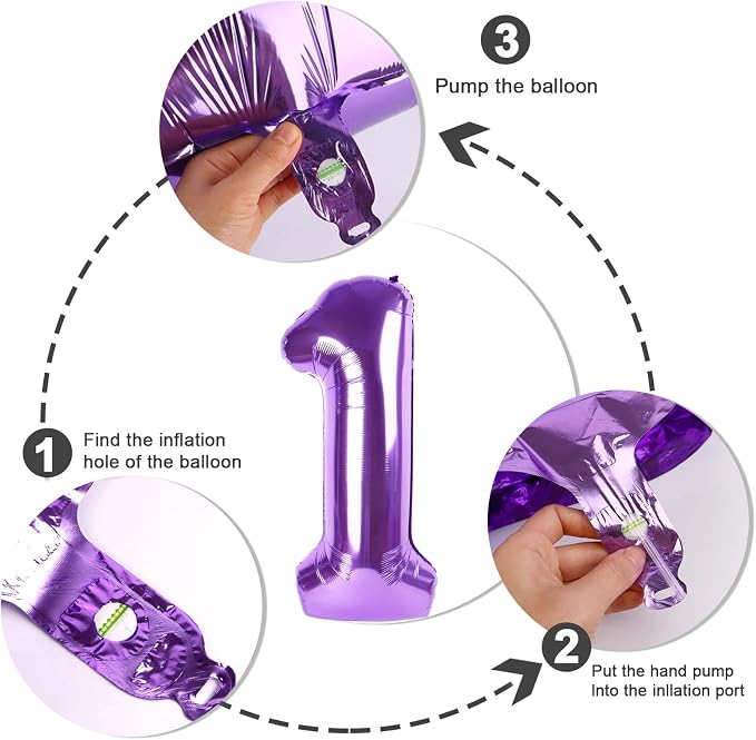 9 Balloon Numbers Birthday Decorations, 40In Purple Balloons - Image 7