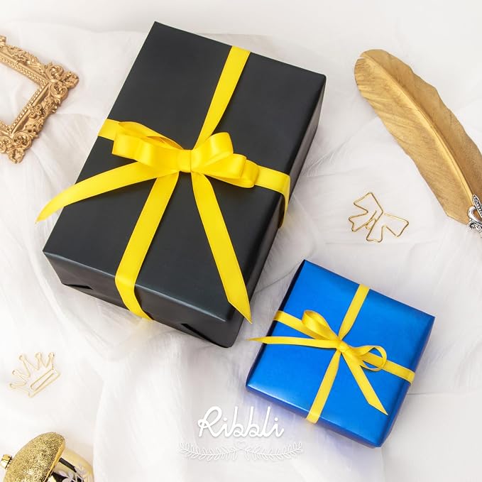 Ribbli Maize Yellow Satin Ribbon Double Faced Satin 1/2 inch x Continuous 50 - Image 3