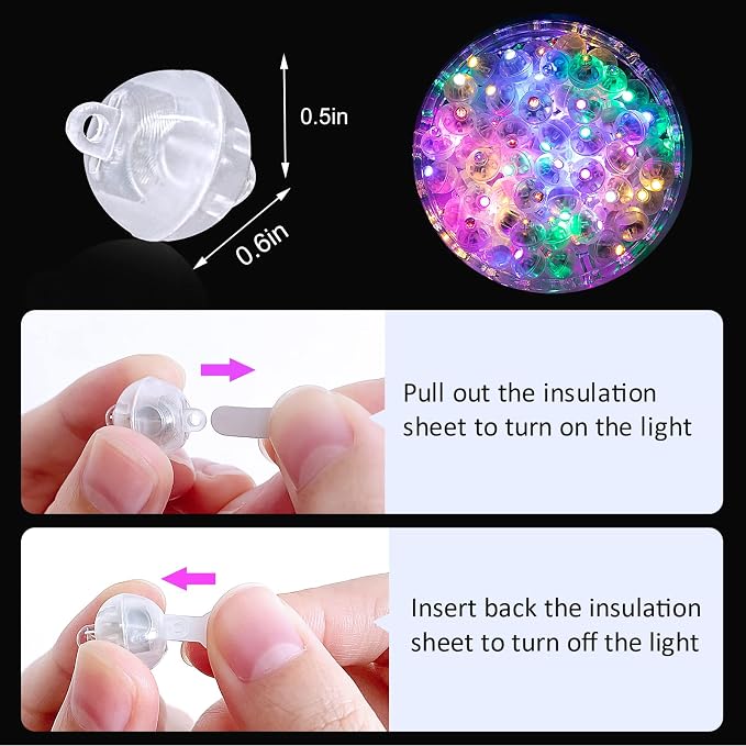 ZGWJ 100PCs 10 Colors Balloon Lights Mini, Battery Powered, Long Standby Time - Image 3