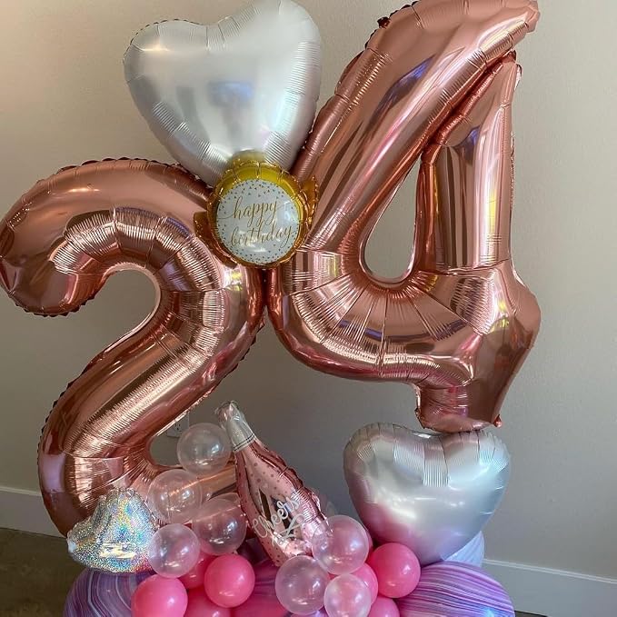 Rose Gold 7 Number Balloons, 40 Inch Big 7 Balloon Numbers Rose Gold 7 Foil - Image 7