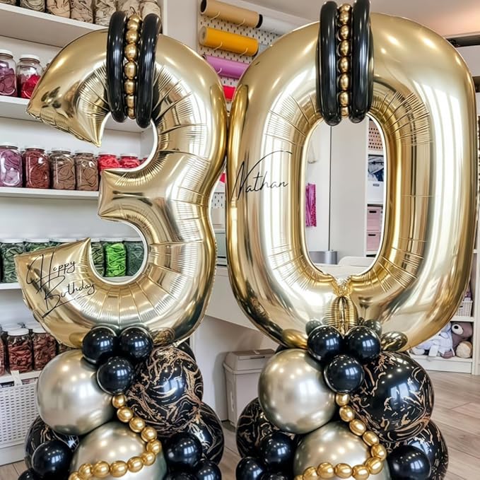 Champagne Gold 6 Balloon Number, 40 Inch Light Gold 6 Balloons Big Foil Mylar - Image 5