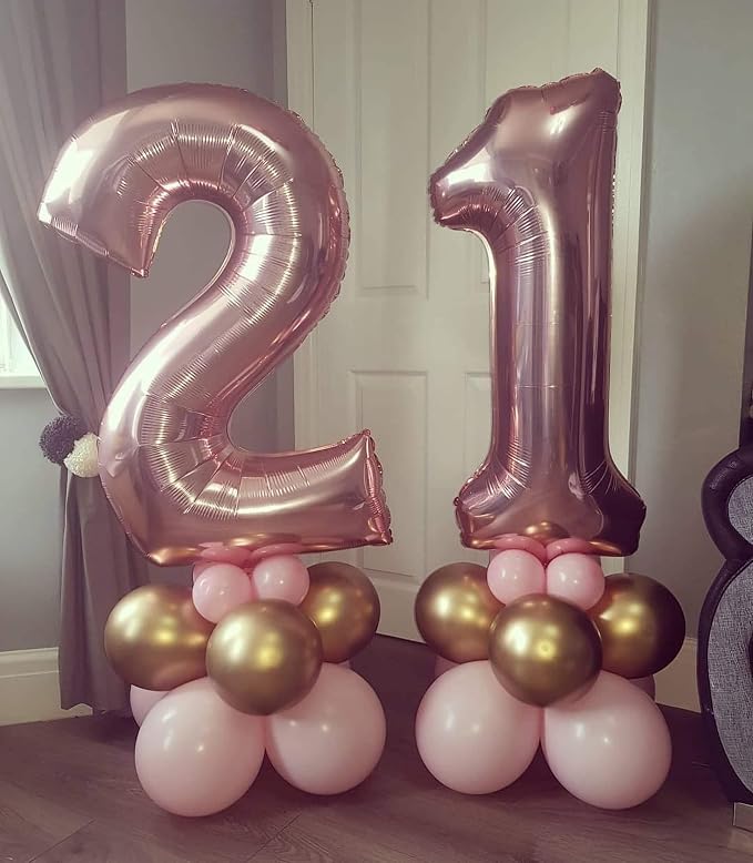 40 Inch Rose Gold 27 Balloons Giant Number 27 Balloons Rose Gold 27 Birthday - Image 3