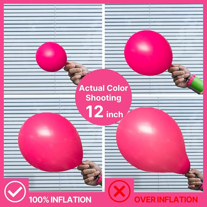 PartyWoo Hot Pink Balloons 100pcs Magenta Fuchsia Color 12 Inch | Balloons - Image 3