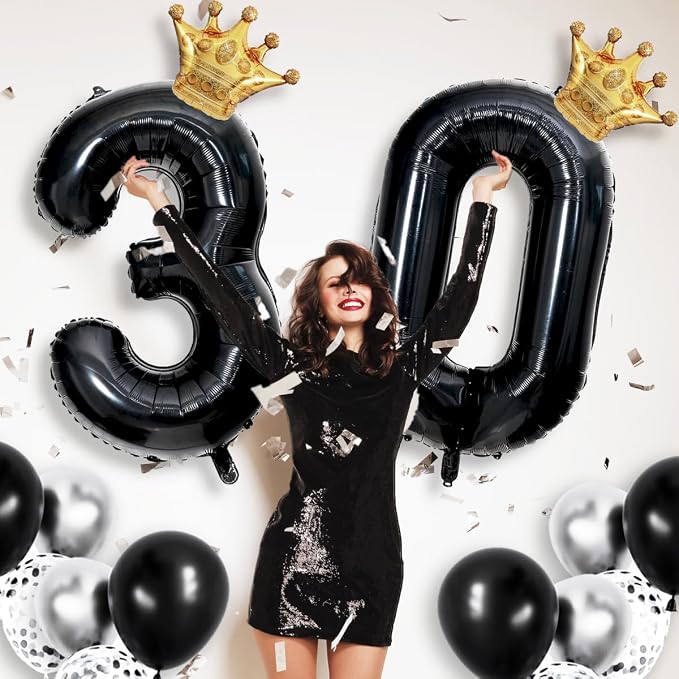 Age to Perfection Birthday Decorations Crown Balloons - Image 5