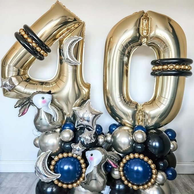 Champagne Gold 11 Balloon, 40 Inch Light Gold Number 11 Balloon Big Foil Mylar - Image 4