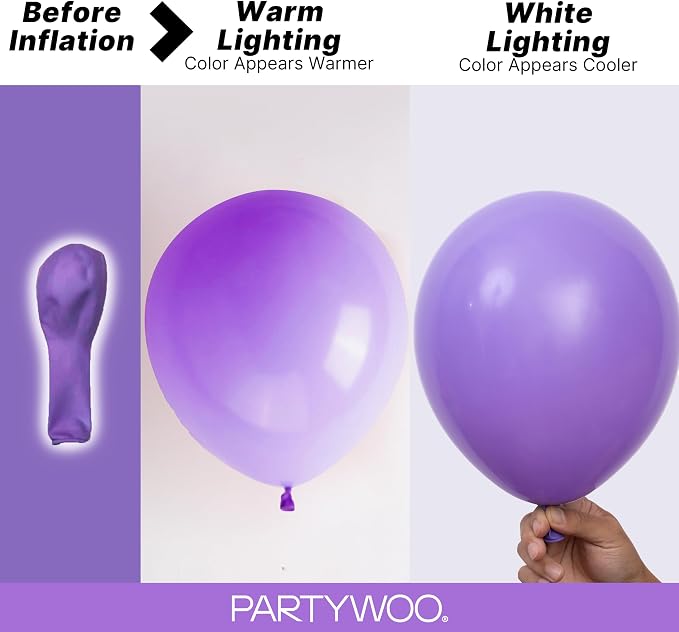 PartyWoo Purple Balloons 85pcs Different Sizes of 18 12 10 5 Inch | Balloons - Image 3