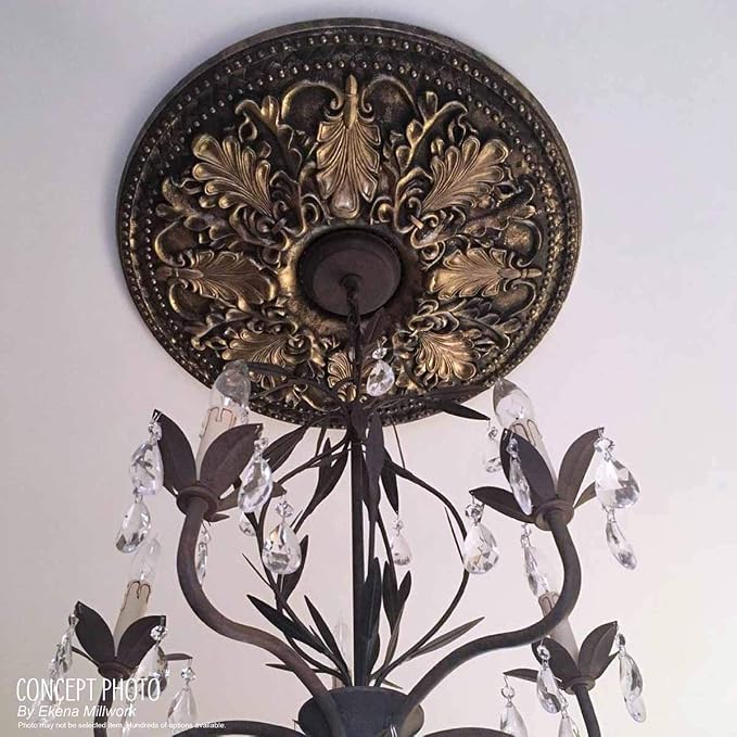 Ekena Millwork CM12BRMDF 12-1/2" x 3-7/8" x 3/4" Bradford Ceiling Medallion - Image 20