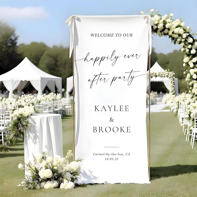 Personalized Fabric Wedding Welcome Sign, Linen Wedding Welcome Sign Cotton by Custom