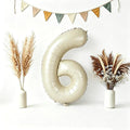 CARGEN 40 Inch Creamy White Number 6 Balloon Boho Neutral Party Decoration | by CARGEN