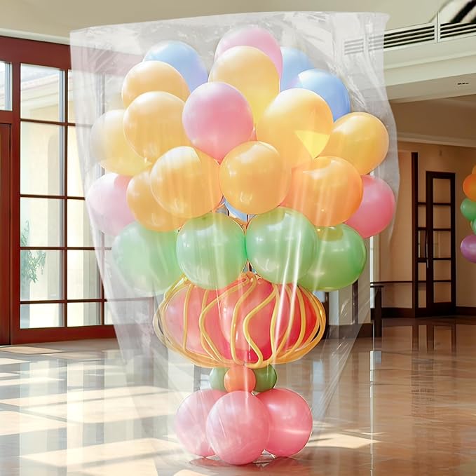 4Pcs Clear Balloon Drop Bag, Thickened Plastic Balloon Storage Bag Include 2Pcs - Image 5