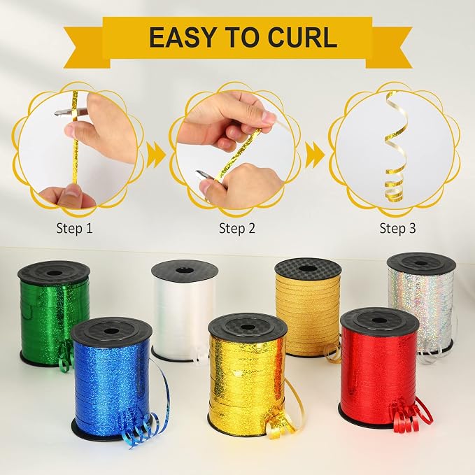 Rose Gold Curling Ribbon, 500 Yard Shiny Metallic Curling Ribbon - Image 6