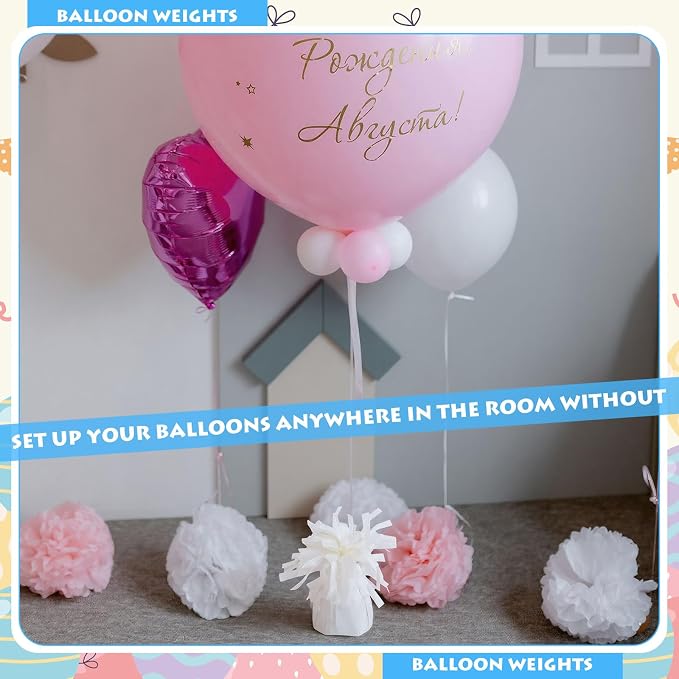 12 Pcs Balloon Weights White Metallic Anchor Balloon Holder - Image 4