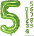 Green Number 5 Balloon for Girls Boys, 40 Inch Large Number 0-9 Foil Mylar by Lingqiang