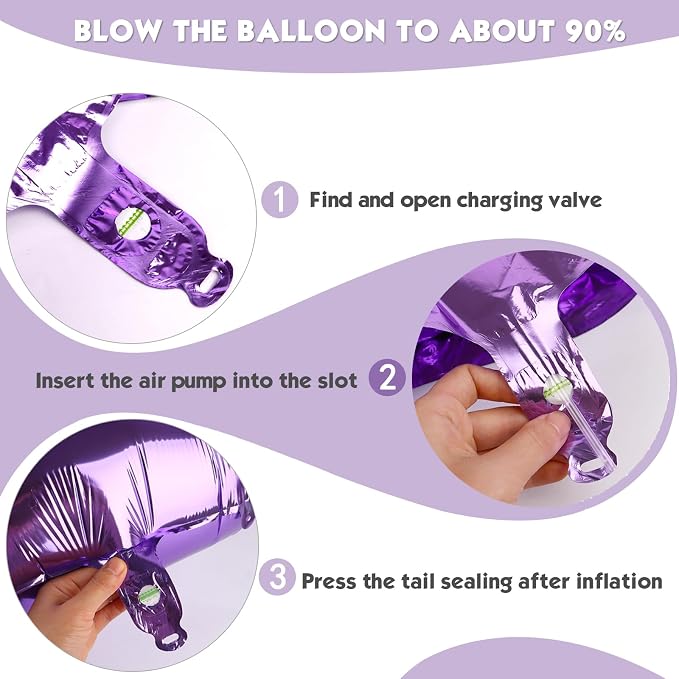 40 Inch Purple Number 9 Balloon Birthday Party Decorations - Image 6