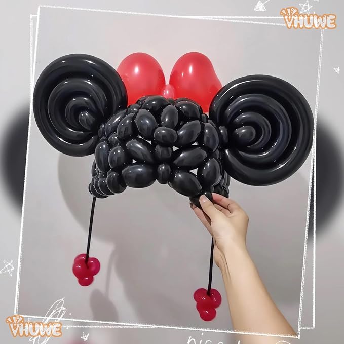 260 Balloons Black, Thickened 100 Pack Long Balloons Twisting Skinny Magic - Image 5