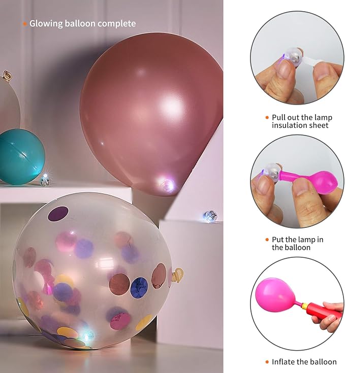 Aogist 200pcs Multicolor Balloon Light, Long Standby Time Waterproof Mini Ball - Image 4
