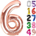 Rose Gold Number 6 Balloon 40 Inch, 6th Birthday Decorations Men Women | Foil by IWERP