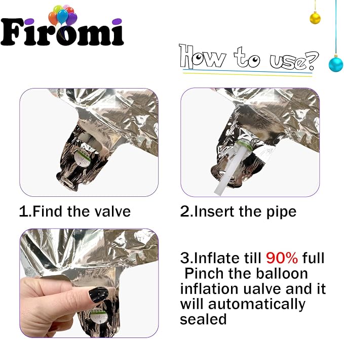 FIROMI 13 Number Balloons 40-inch Silver Big Foil Mylar 31 Balloon Numbers | - Image 6