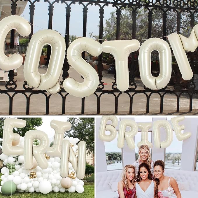 TONIFUL 40 Inch Large Cream White Letter O Balloons Giant Alphabet Letter - Image 6
