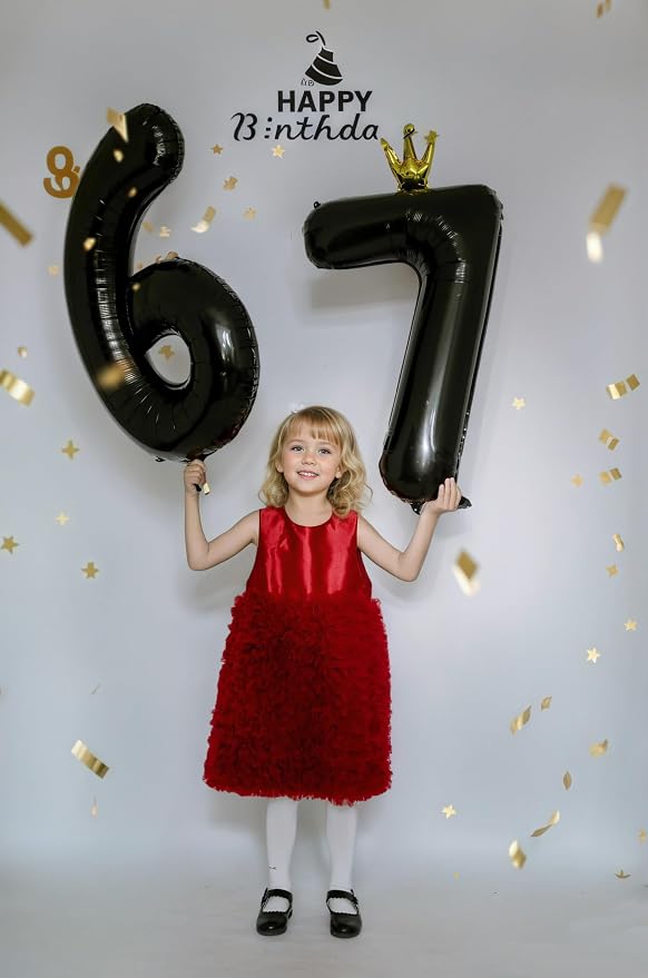 Black Number 2 Balloon with Crown, 40 inch Black Number Balloon 2nd Birthday - Image 6