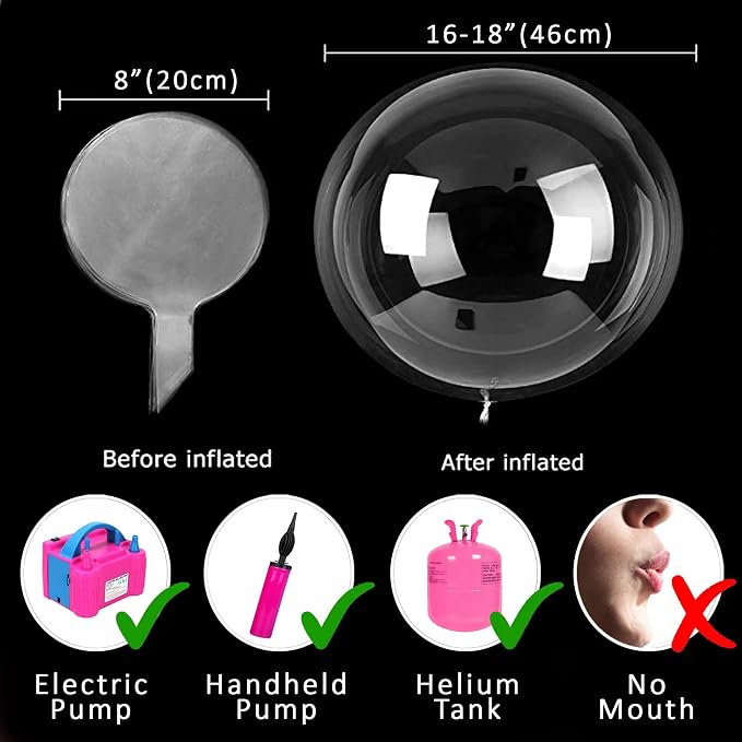 6PCS LED Bobo Balloons with Sticks, Balloon Stand DIY Kits | Clear Balloons - Image 7