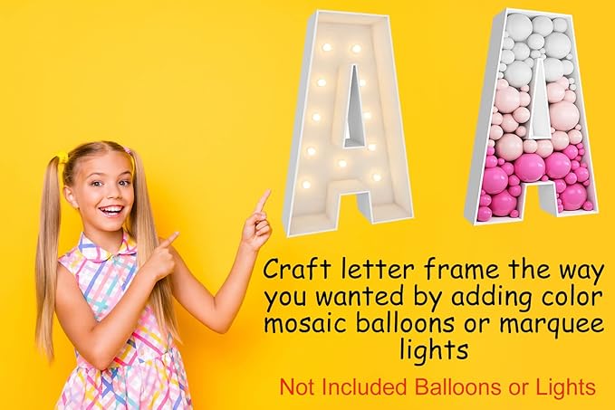3FT Tall Mosaic Balloon Frame Letters Big Marquee Light Up Letters DIY Kit - Image 5