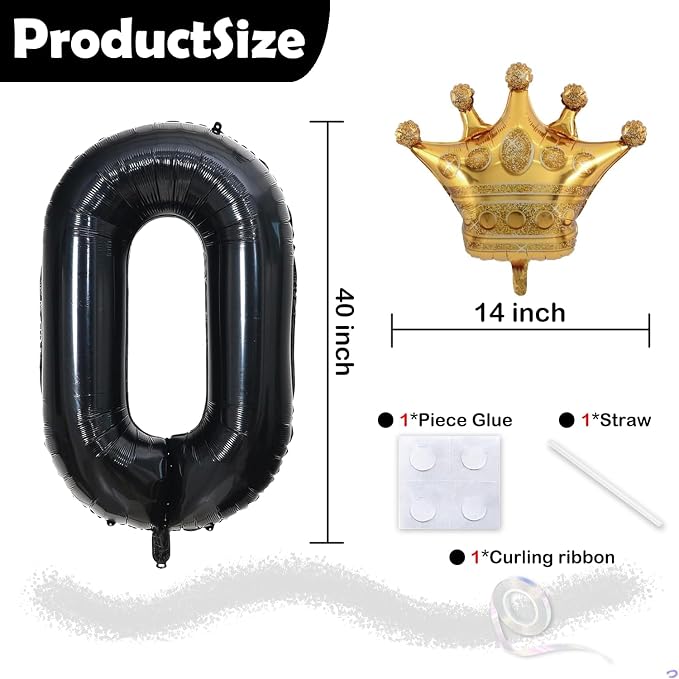 40 inch Large Black 44 Balloon Number - Image 2